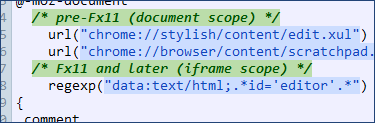 Orion editor: comment/quote highlighting