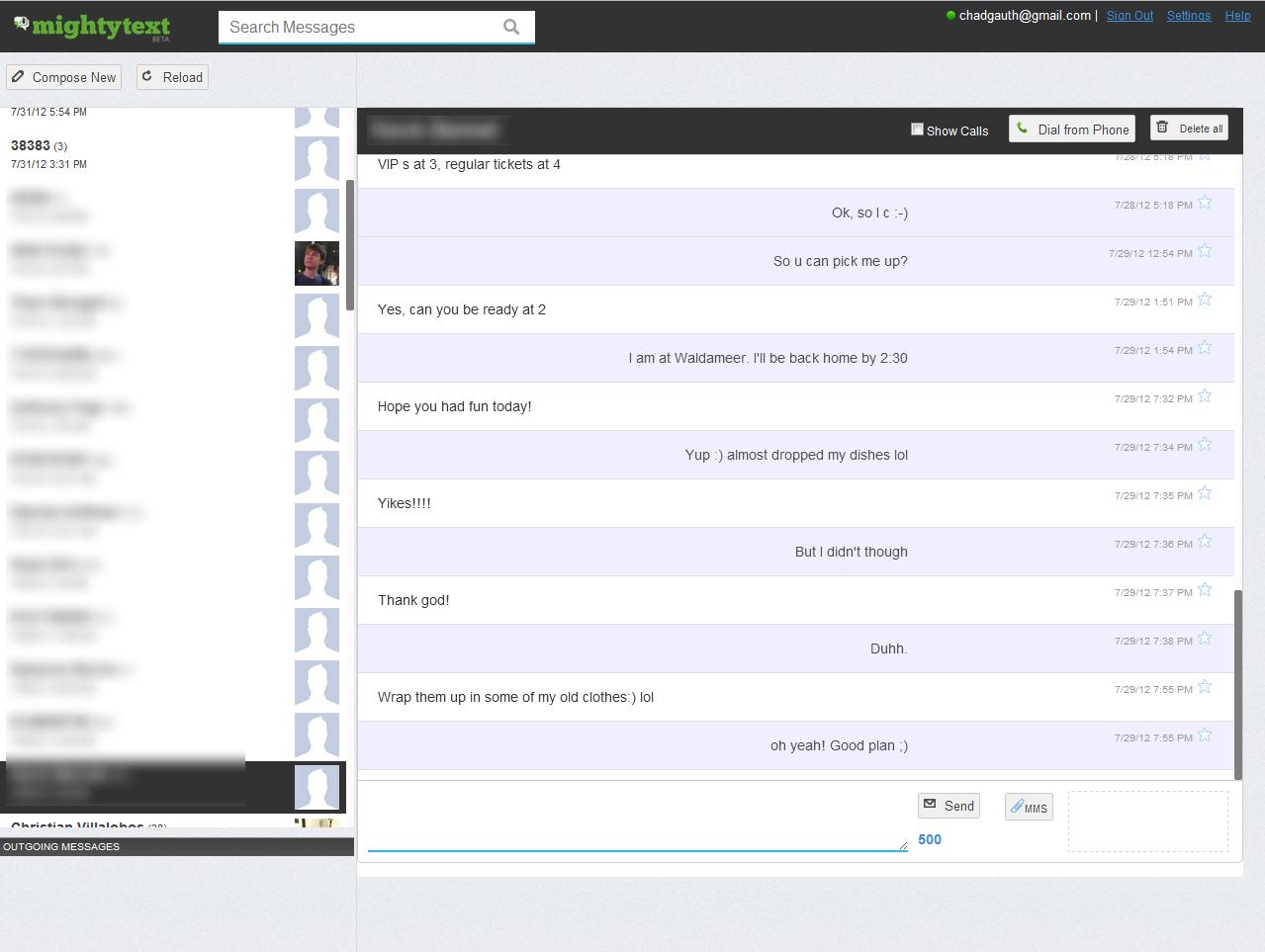Mightytext Sleek ICS