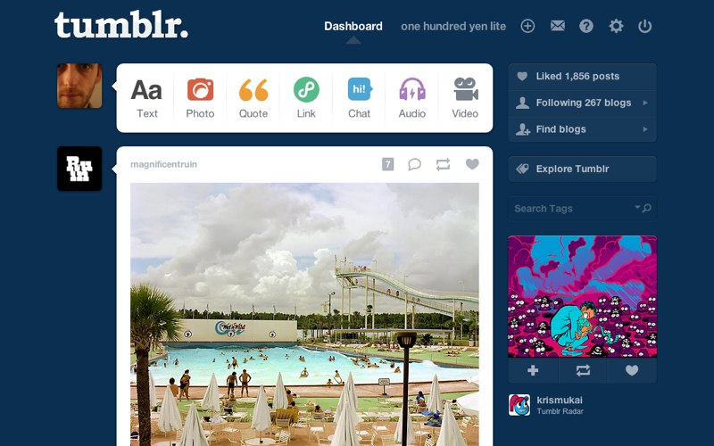 TARDIS Blue - Tumblr Dashboard Theme