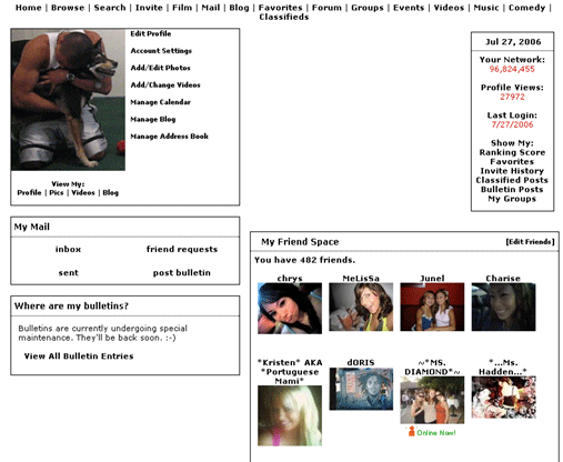 Myspace - Simplified home.myspace.com