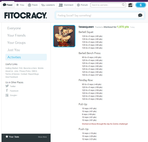 Fitocracy August 2012