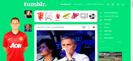 Manchester United: Chicharito theme + icons menu
