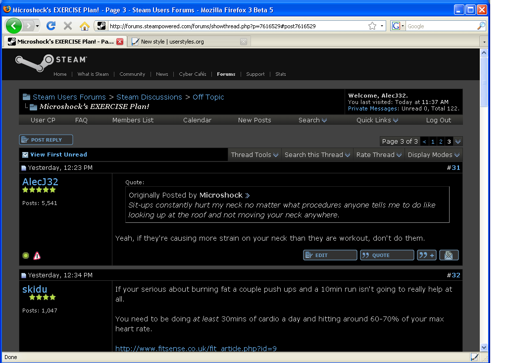 Steam Powered User Forums Obsidian Theme
