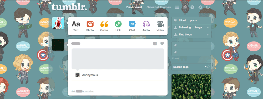 Yuwenicorn's chibi!Avengers Tumblr dashboard BG