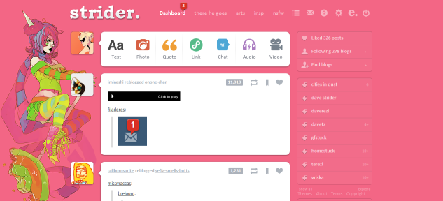 trickster roxy tumblr theme // HOMESTUCK