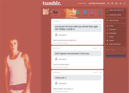 Justin Bieber Dashboard theme #2