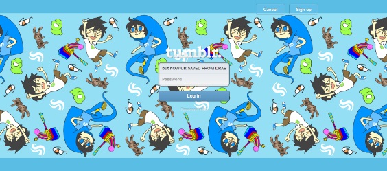 John Egbert login theme for tumblr