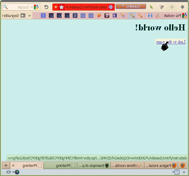 Urlbar red background on data link