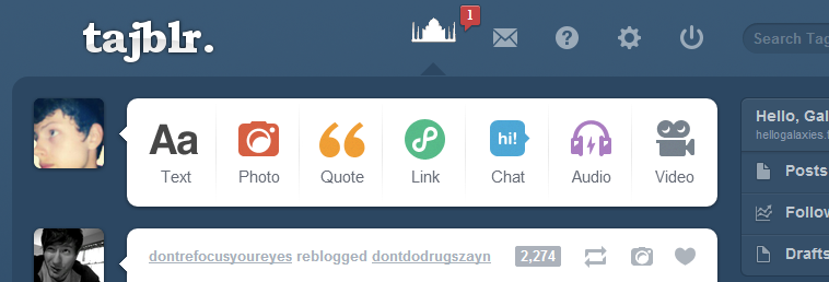 Tajblr: Taj Mahal-flavored Tumblr!