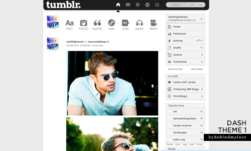 White/Grey and Black Tumblr Dash UPDATED 04/2014