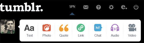 Tumblr Button Home Dashboard - SPN (Supernatural)