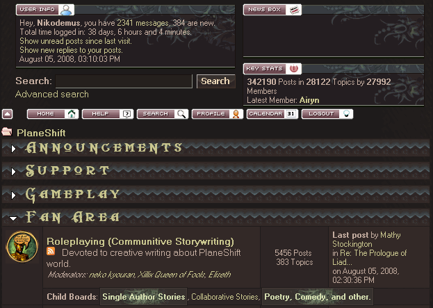 Planeshift forum remake