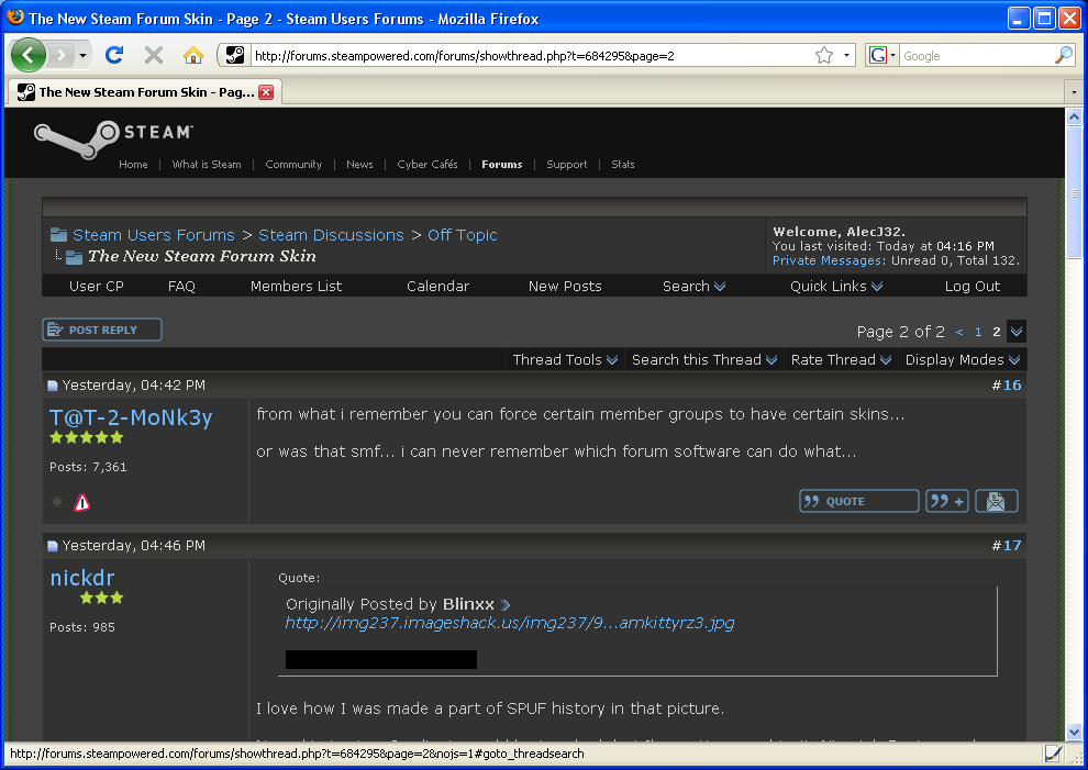 Steam Powered User Forums Alternate Theme v2