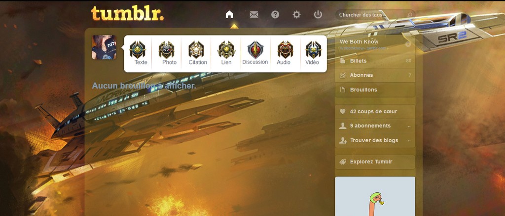 Light Mass Effect NormandyTumblr Dashboard v1.0
