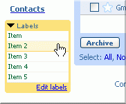 Gmail: Labels box with pretty colors.