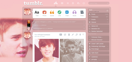 JUSTIN BIEBER DASHBOARD THEME TUMBLR #3