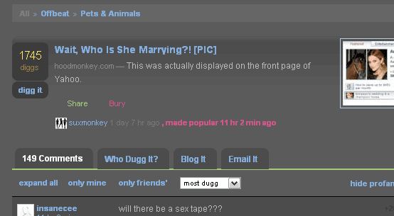 Digg.com - Dark gray design UPDATE (23/05/2008)