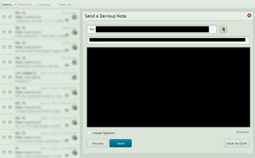 deviantArt big notes section