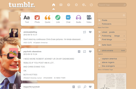 Chris Evans Tumblr Dash