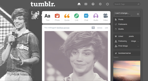 Tumblr dashboard theme - George Shelley 2