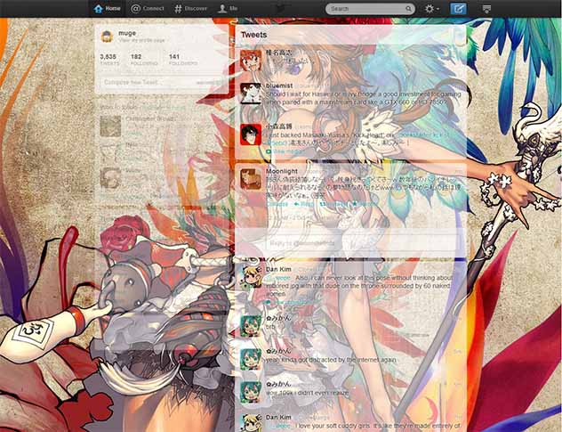 newTwitter - Semi-transparent stream and dash v0.2