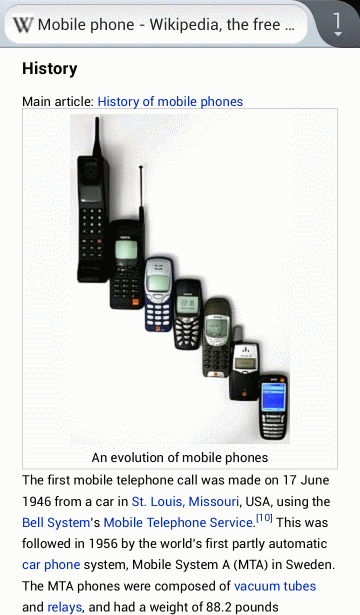 Mobile Wikipedia - auto expand sections