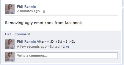 Remove Facebook comment emoticons
