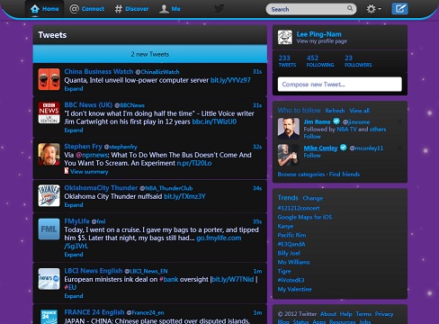 Twitter - Dark Right Sidebar