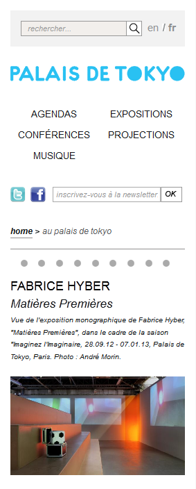 Palais de Tokyo - Responsive Smartphone