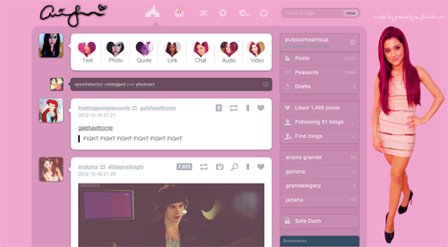Ariana Grande dashboard theme #1
