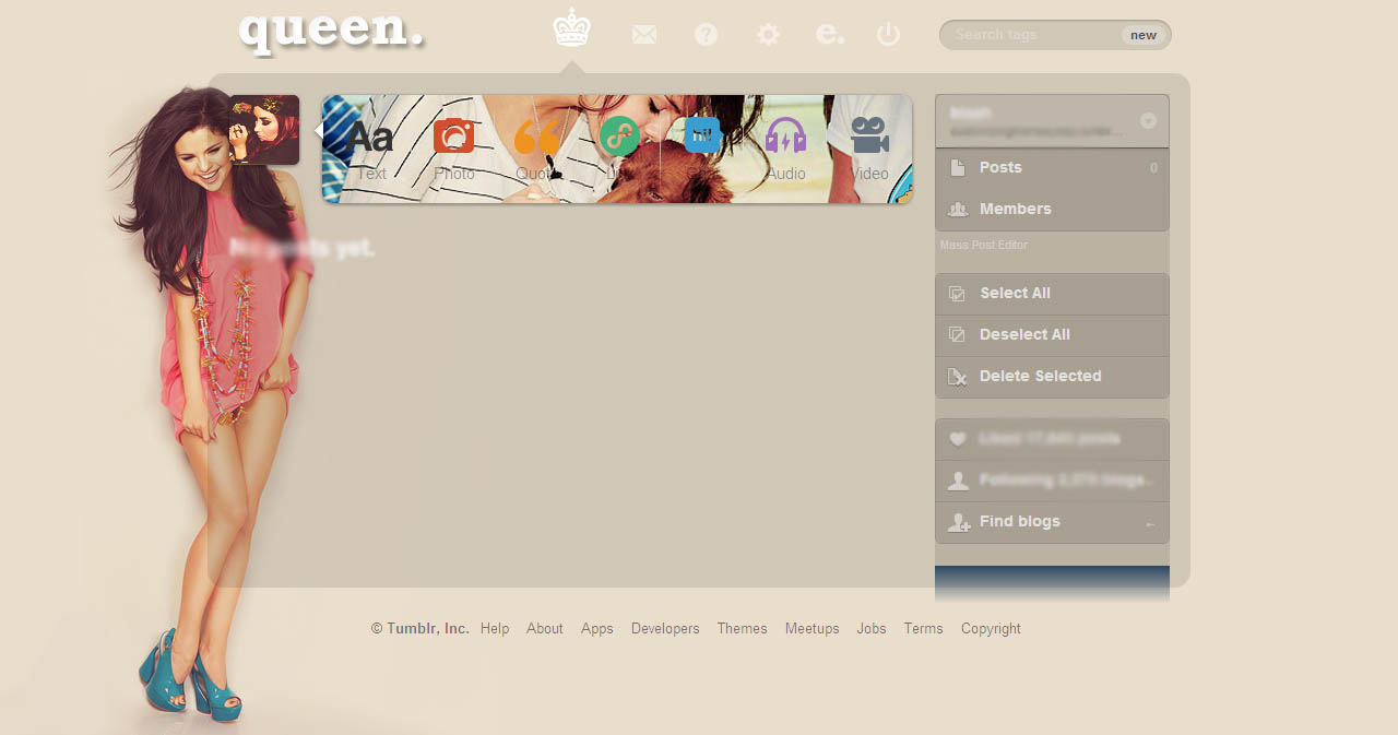 selena gomez's dashboard theme