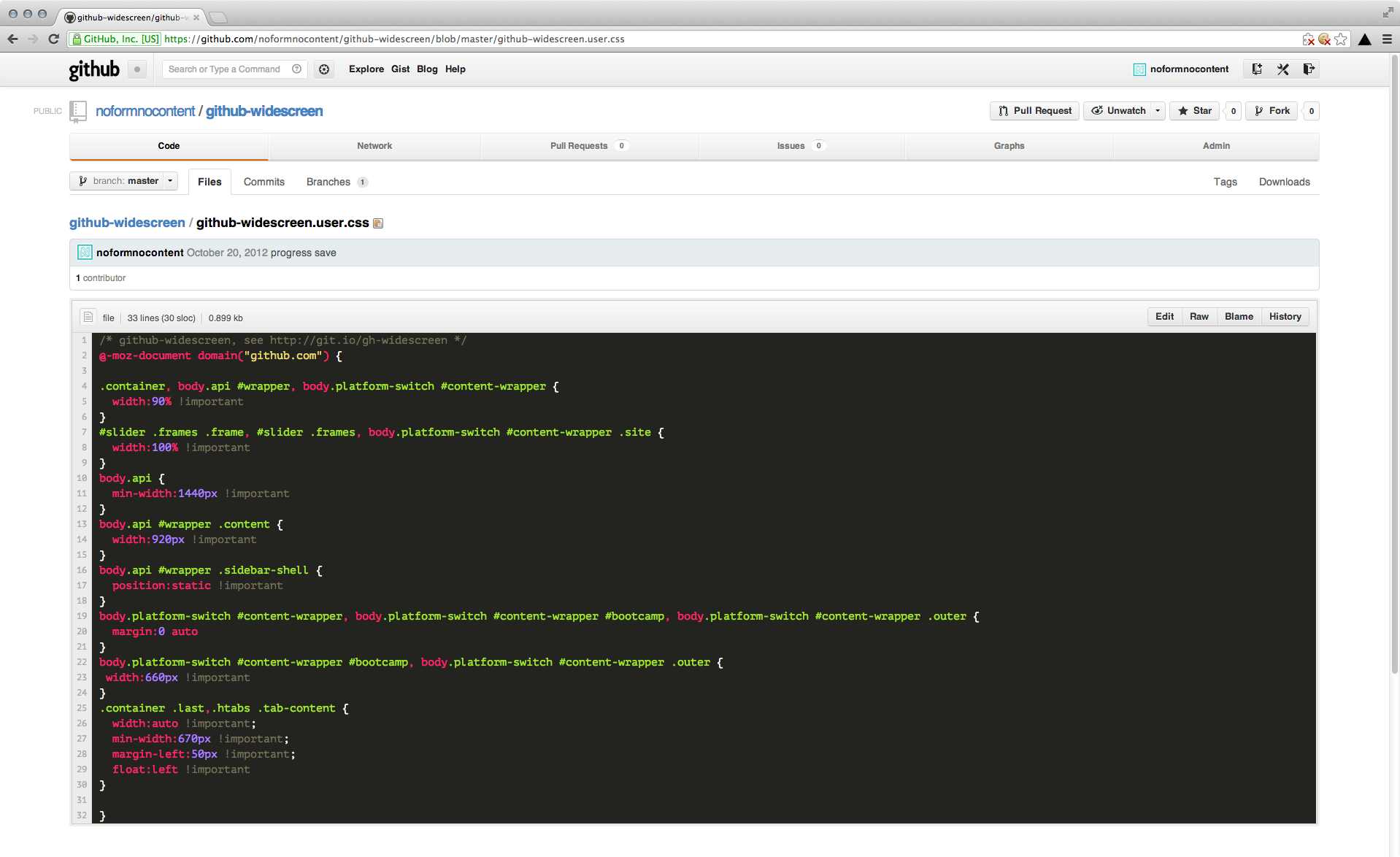 Github Widescreen