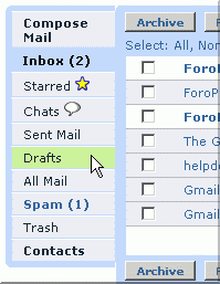 Gmail: Sidebar with renovated style.