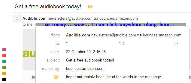 Gmail bigger details button
