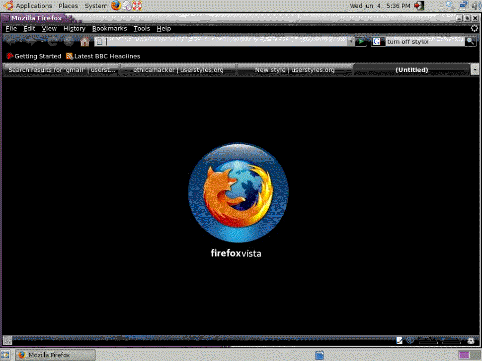 firefox vista style about:blank