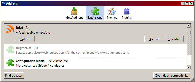 Center the Add-ons (Extensions) Tab Buttons