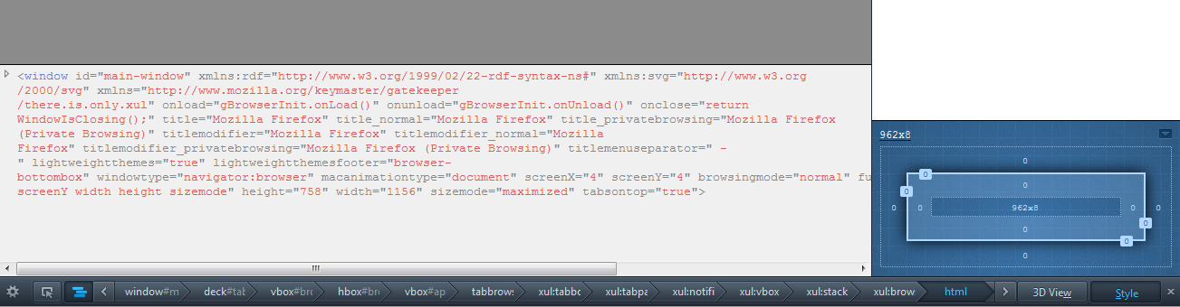 Change the font size of Firefox's inspect text.