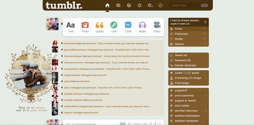 Tumblr dashboard - Wooden Swan - Our story
