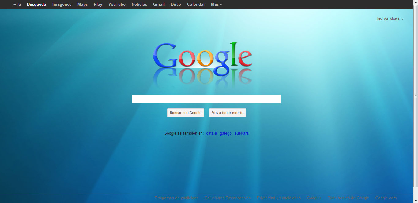 Google blue wallpaper and changed logo