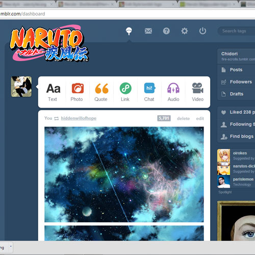 Naruto Tumblr Dashboard Logo