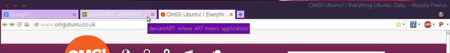 Elegant Eggplant square tabs for Firefox