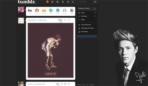 Niall Horan 2012 dashboard