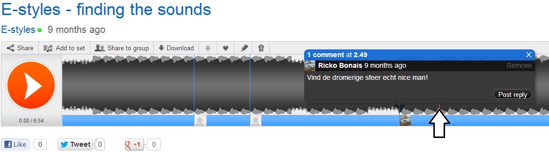 Soundcloud click-through comment footer