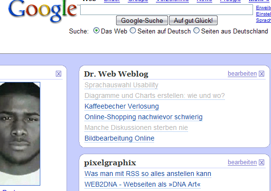 Google.de Personalized Homepage BeautyBlue