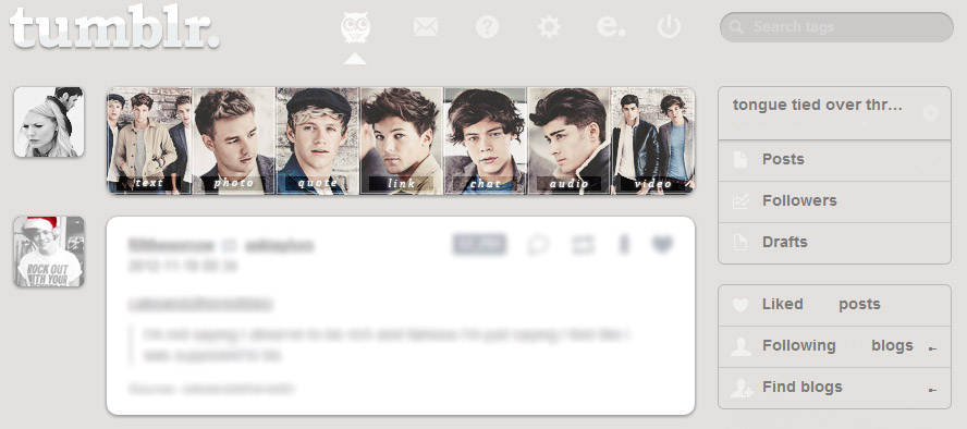 One Direction Teen Vogue Navigation