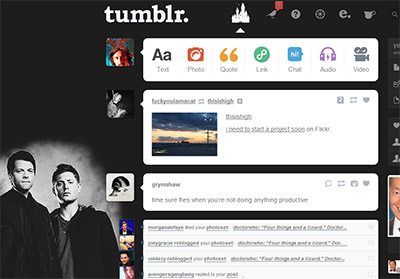 Tumblr dashboard: Destiel