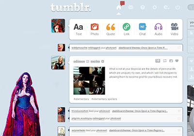 Tumblr dashboard: Red - Ruby - OUAT