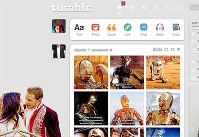 Tumblr dashboard: Snow and Charming