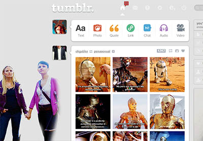 Tumblr dashboard: Snow and Emma