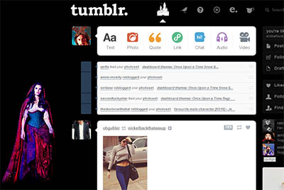 Tumblr dashboard: Red - Ruby - OUAT (dark)